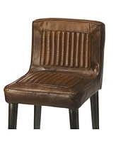 Industrial Wood and Iron Bar Stool for Stylish Counter Seating
