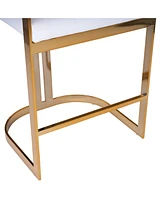 Industrial Counter Height Bar Chair with Iron Frame and Low Back