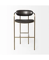 Faux Leather And Steel Bar Height Bar Chair
