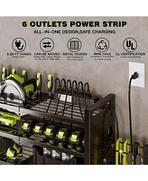 Hausource 4-Tier Power Tool Organizer Storage Rack - Slot6 & Charging Station