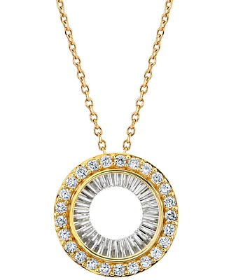 Diamond Circle 18" Pendant Necklace (1/4 ct. t.w.) in 14k Two-Tone Gold
