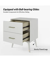 Jonas Modern 2-Drawers Nightstand with Usb 2 Ports