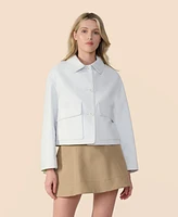 Furniq Uk Women's Cropped Leather Jacket, Created for Macy's