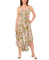 Vince Camuto Women's Cropped Paisley Tie-Front Jumpsuit