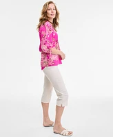 Jones New York Women's Pull-On Cropped Stretch Capri Pants