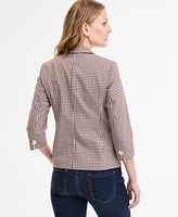 Jones New York Women's Checkered Open-Front Jacket