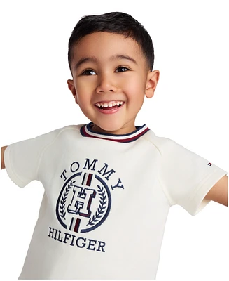 Tommy Hilfiger Toddler Boys 2-Piece Signature Raglan T-Shirt and French Terry Shorts Set