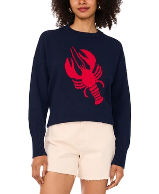 Vince Camuto Women's Cotton Lobster Crewneck Sweater