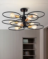 Home Accessories 28" Camilla 9-Light Indoor Semi-Flush Mount Ceiling Light