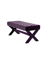 Upholstered Velvet Bench – Elegant Bedroom or Entryway Seating with Soft Cushion and Sturdy Frame