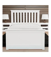 Solid Wood Bed with Pull-Out Trundle – Space-Saving Twin Bed Frame for Kids or Guest Room