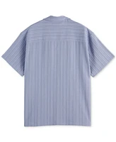 Scotch & Soda Men's Relaxed Fit Short Sleeve Tonal Striped Button-Front Pocket Shirt