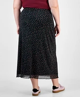 Hippie Rose Trendy Plus Pull-On Mesh Midi Skirt
