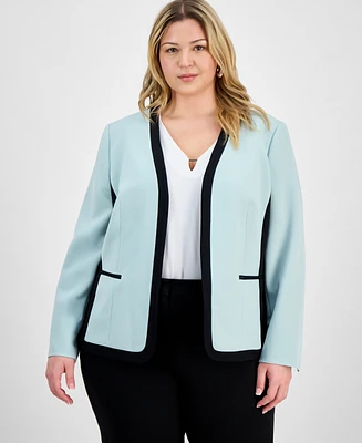 Kasper Plus Open-Front Jacket
