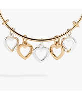 Hearts Multi Charm Bangle Bracelet