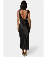 Bebe Women's Lace Detail Satin Slip Dress