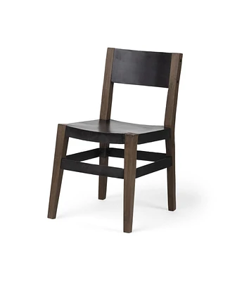 Metal and Wood Open Back Dining Chair for Industrial Style Seating