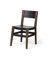 Metal and Wood Open Back Dining Chair for Industrial Style Seating