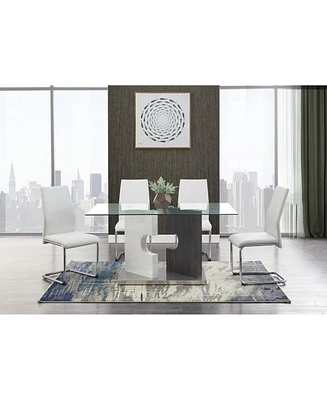 Upholstered Faux Leather Dining Side Chairs Set of 4 for Kitchen and Dining