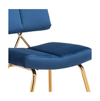 Velvet Upholstered Open Back Dining Side Chairs Set of 2 for Elegant Dining
