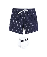 Hudson Baby Boys Bodysuit, Short and Sock