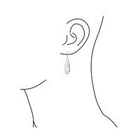 Bling Jewelry Balinese Dangle Earrings with Filigree Swirl in Sterling Silver