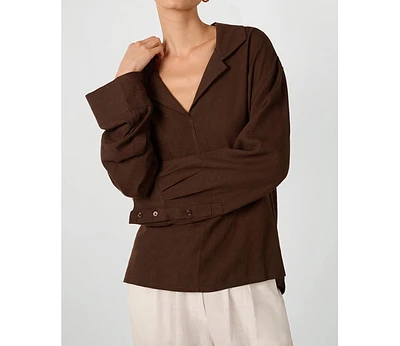 WeWoreWhat Women's Kaftan Linen Top