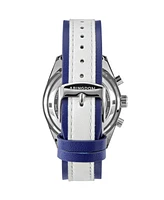 Abingdon Co. Women's Jordan Chronograph Multifunctional Cobra Blue Leather Strap Watch, 40mm