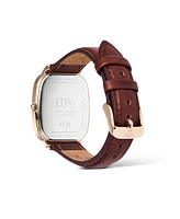 Daniel Wellington Men's Analog Brown Leather Watch, 32mm