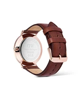 Daniel Wellington Men's Analog Brown Leather Watch, 40mm