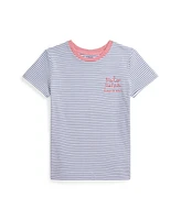 Polo Ralph Lauren Big Girls Striped Logo Jersey T-Shirt