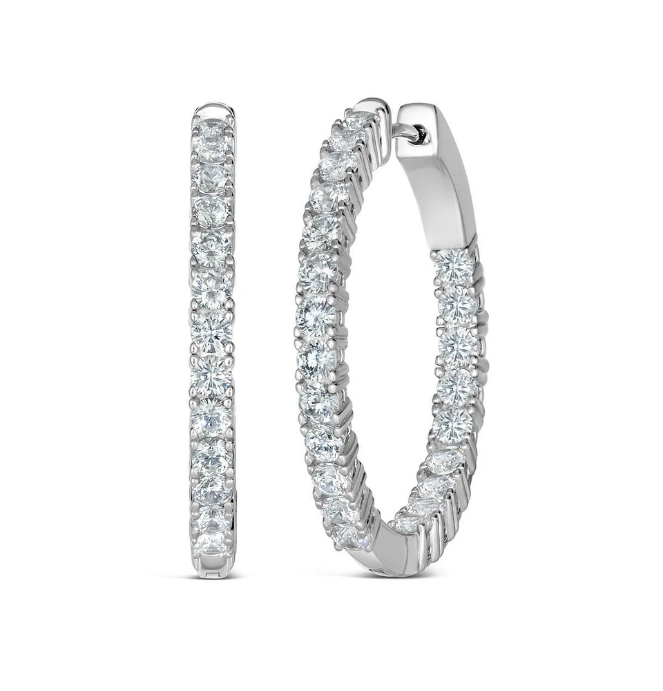 Anna Zuckerman Inside Out 1.50tcw Cz Crystalline Hoops