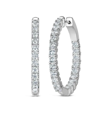 Anna Zuckerman Inside Out 1.50tcw Cz Crystalline Hoops