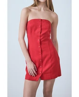 endless rose Women's Linen Strapless Dress