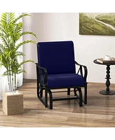Patio Rocking Chair with Cushion Heavy-Duty Metal Frame Smooth Glider Outdoor
