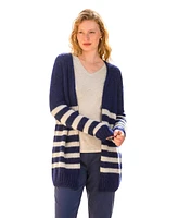 Celtic & Co. Women's Longline Edge To Stripe Cardigan