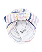 Hudson Baby Baby Girls Hudson Turban Cotton Headwraps, Flowers And Strawberries, 0-24 Months