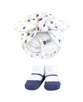 Hudson Baby Baby Girls Hudson Turban and Socks Set, Multi Color Tiny Rose, One