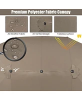 Gymax 15 ft Double-Sided Patio Umbrella Market Twin w/ Enhanced Base