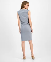 Boss Orange Women's Draped Asymmetric-Neck Dress