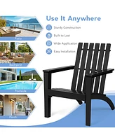 Patio Adirondack Chair Acacia Wood Lounge Armrest Garden Deck