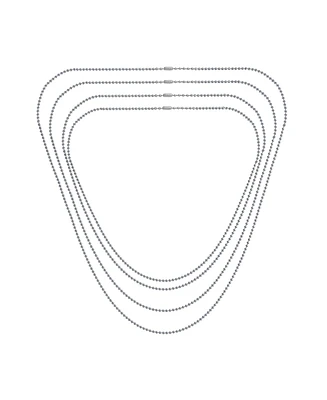 Bling Jewelry Set of 4 Thin Minimalist Stainless Steel Saturn Chain Necklace 18. 20, 24 & 30 Inch
