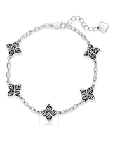 Devata Five Clover Filigree Chain Bracelet, 7.0 in adj to 8.0 in