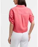 Ellen Tracy Women's Camp Shirt with Button Front