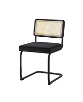 Set of Two Velvet Upholstered Dining Side Chairs with Stylish Design