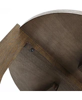 LuxenHome 20-Inch Round Wood Side Table with Walnut Finish