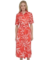 Dkny Women's Printed Cotton Shirt Dress