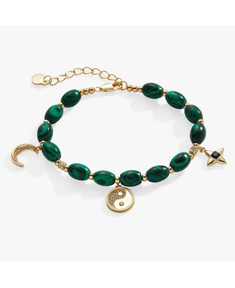 Alex and Ani Malachite Fashion Charm Bracelet