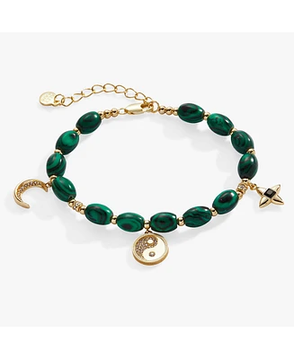 Alex and Ani Malachite Fashion Charm Bracelet