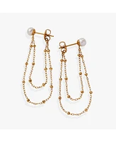 Alex and Ani Freshwater Pearl Chain Earrings